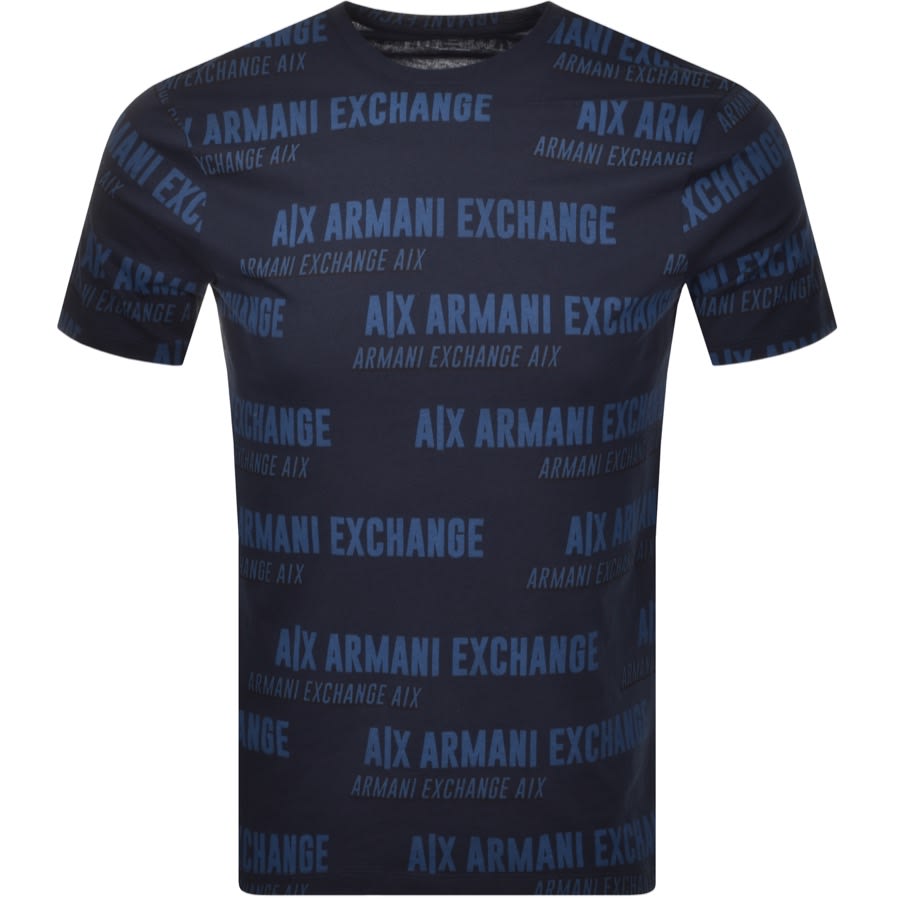 Alternative Image for ProductArmani Exchange Crew Neck Bold Logo T Shirt Navy1